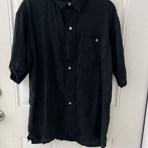 Jhane Barnes Classic Black Button-Down Shirt